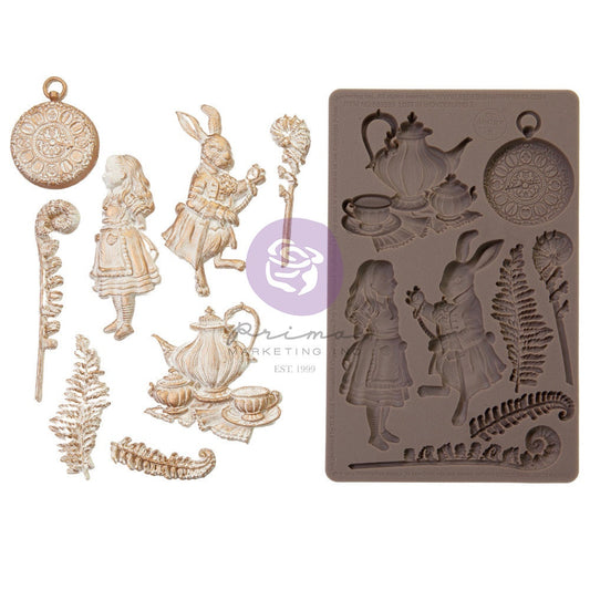 Lost in Wonderland Decor Mould® - Following Alice | 5”x8” | Three Girls Tale | Prima Marketing Inc