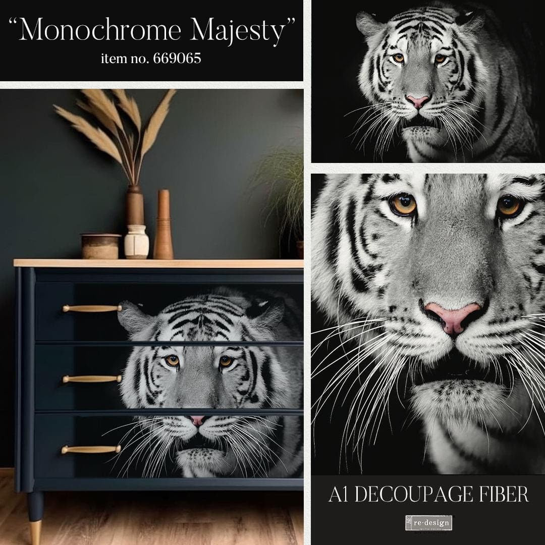 A1 Decoupage Fiber - Monochrome Majesty | 24.3x33.1 | Redesign with Prima