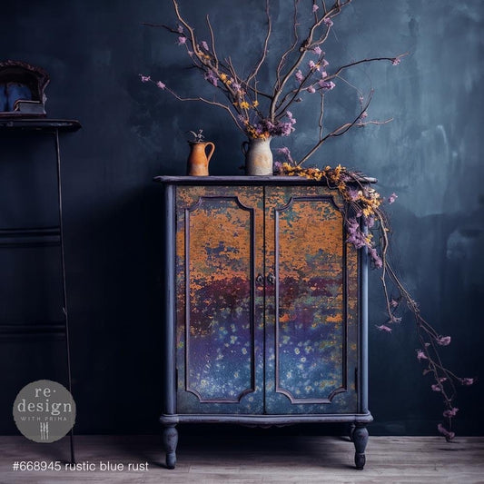 A1 Decoupage Fiber - Rustic Blue Rust | 1 pc, 23.4”x33.1” | Redesign with Prima