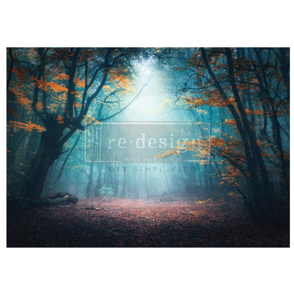 A1 Decoupage Fiber - Luminous Woodscape  | 1 sheet, 23.4” x 33.1” | Redesign with Prima