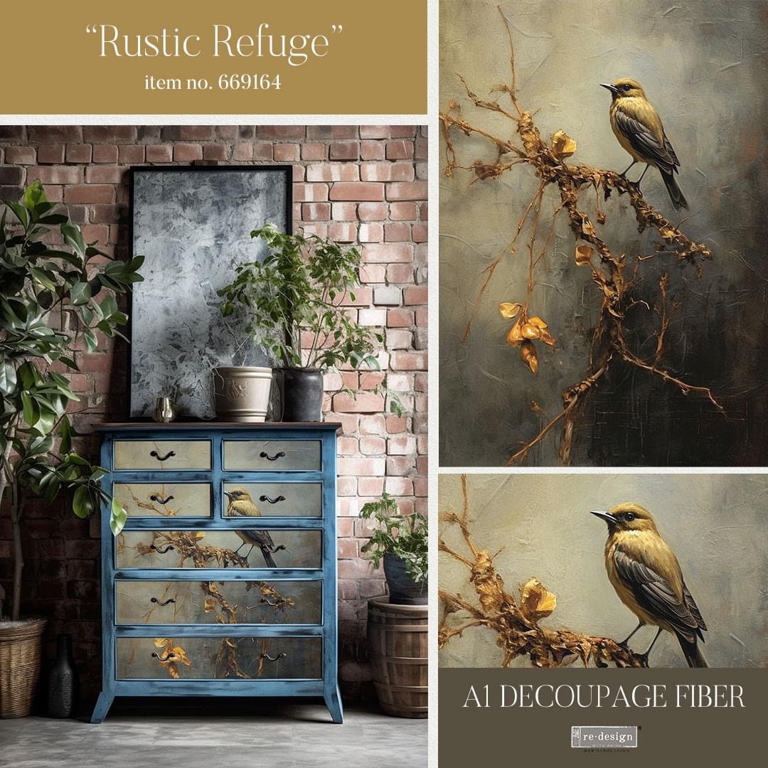 A1 Decoupage Fiber - Rustic Refuge | 1 sheet, 23.4”x33.1” | Redesign with Prima