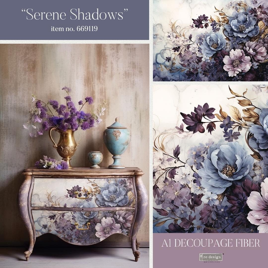 A1 Decoupage Fiber - Serene Shadows | 23.4” x 33.1” | Redesign with Prima