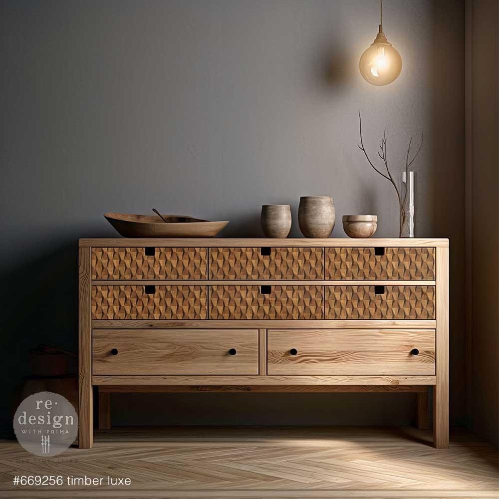 A1 Decoupage Fiber - Timber Luxe | 23.4” x 33.1” | Wood tones | Redesign with Prima