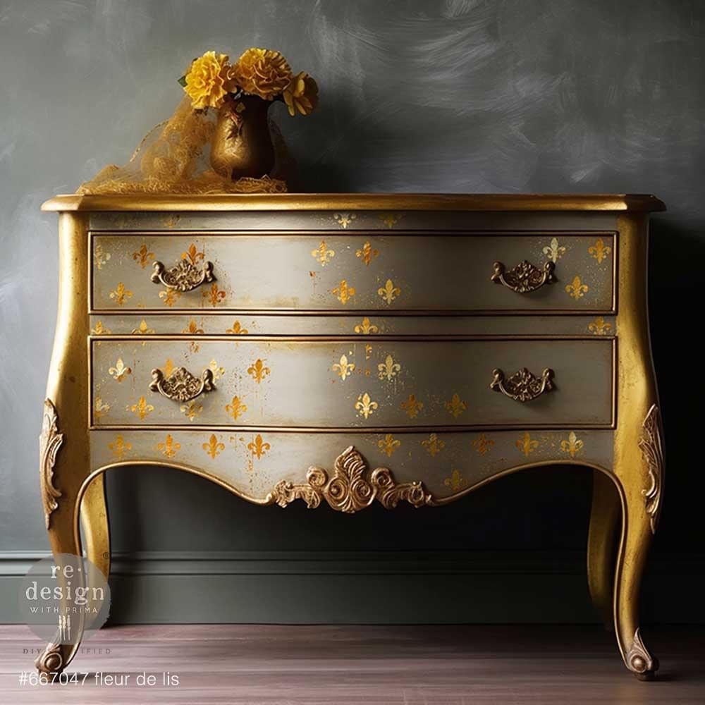Large Decor Transfers® - Fleur de Lis | Gold | 18”x24” | Redesign withPrima