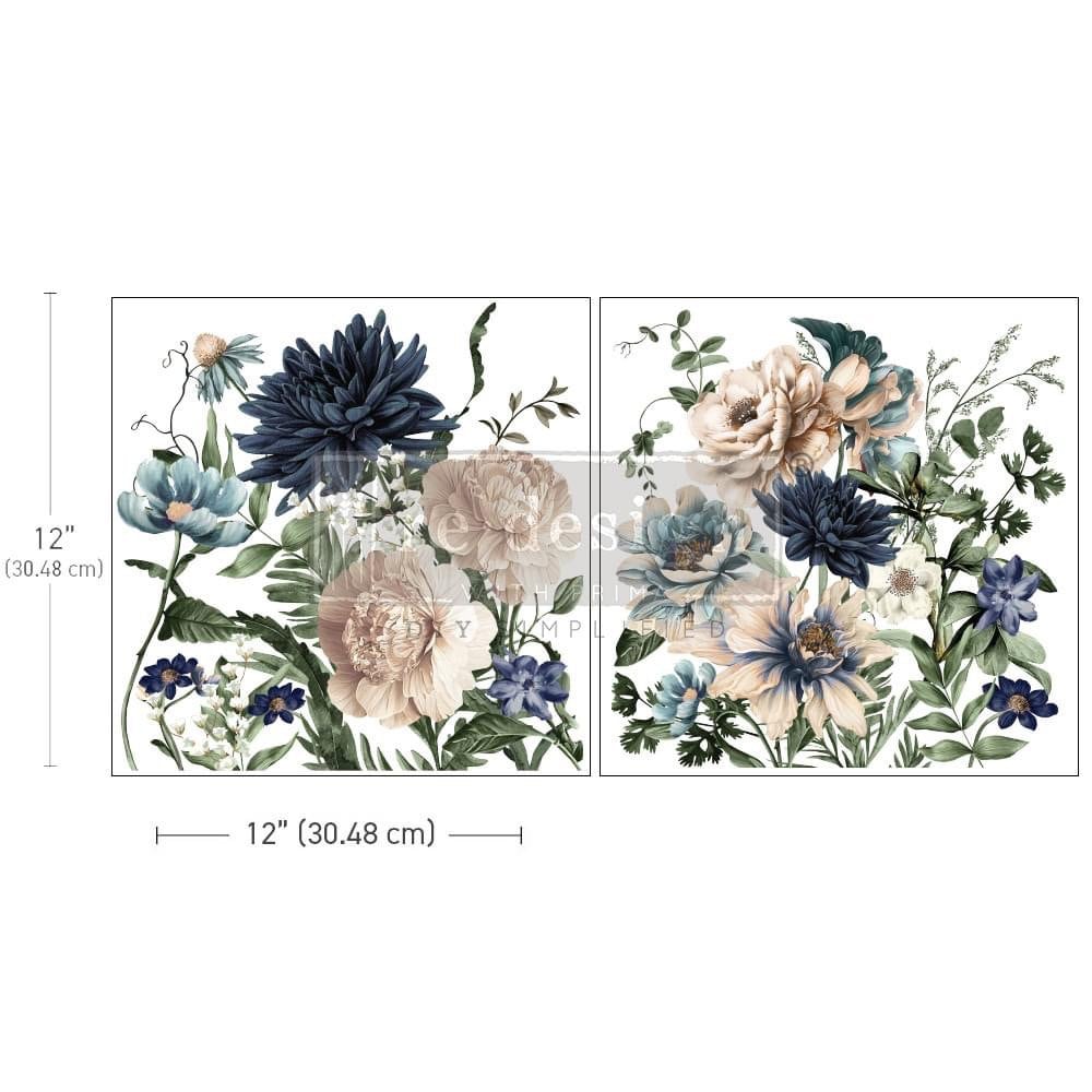Maxi Decor Transfer® - Cerulean Blooms | 2 pc, 12”x12” | Redesign with Prima