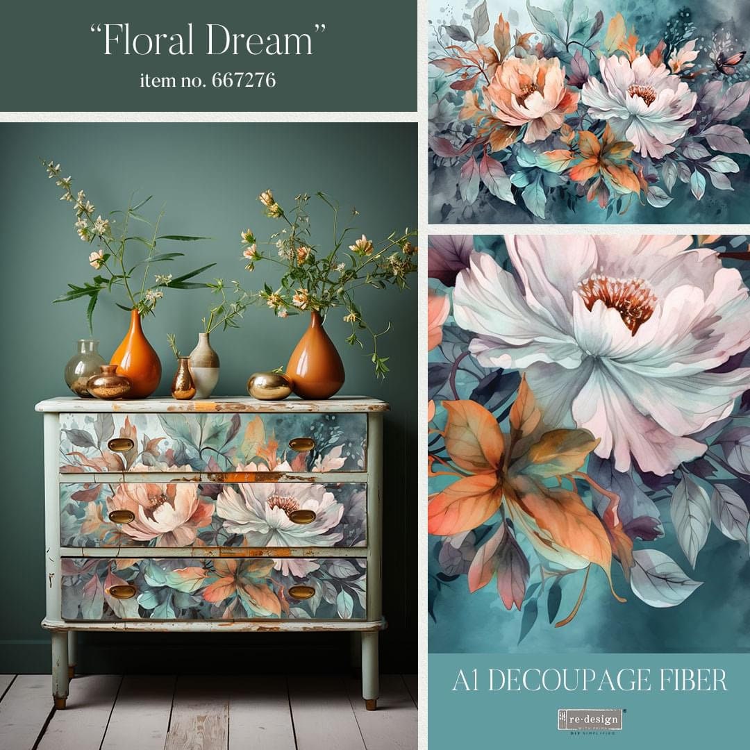A1 Decoupage Fiber - Floral Dream | 24.1”x33.1” | Redesign with Prima