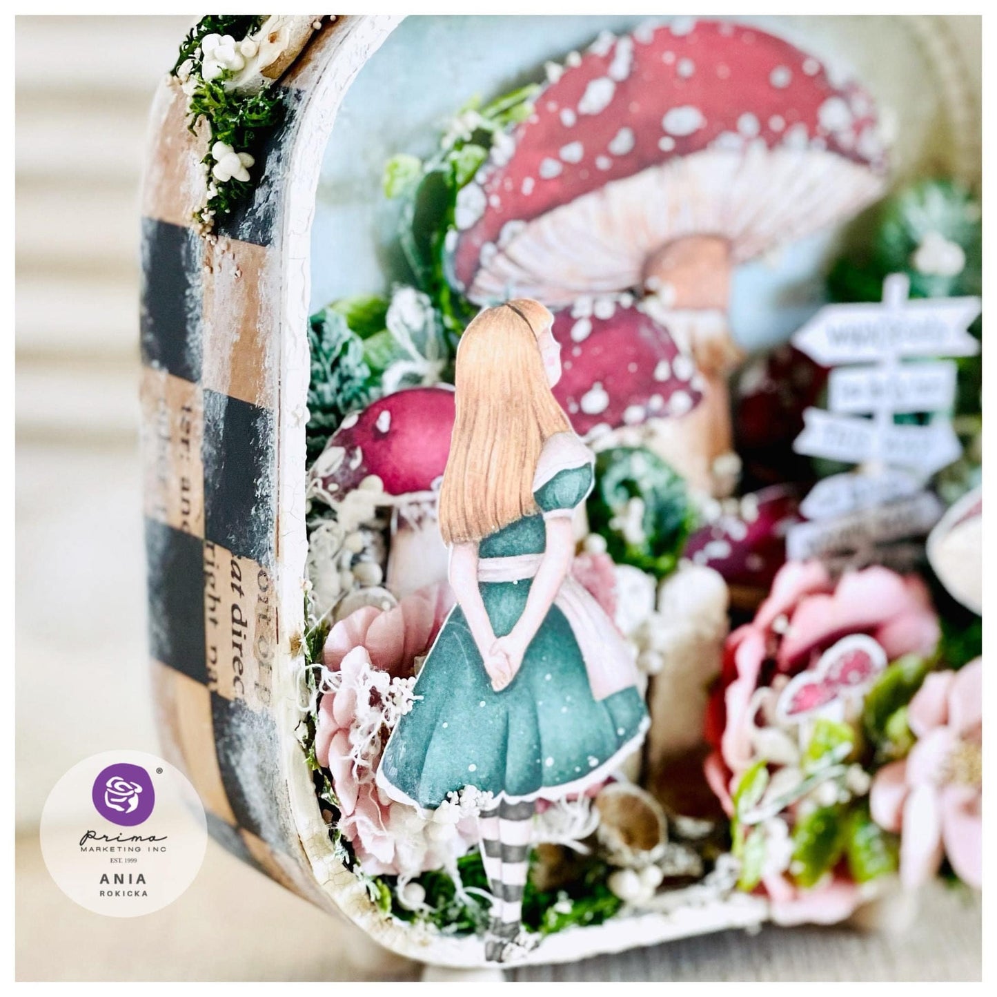 Lost in Wonderland Decor Mould® - Following Alice | 5”x8” | Three Girls Tale | Prima Marketing Inc