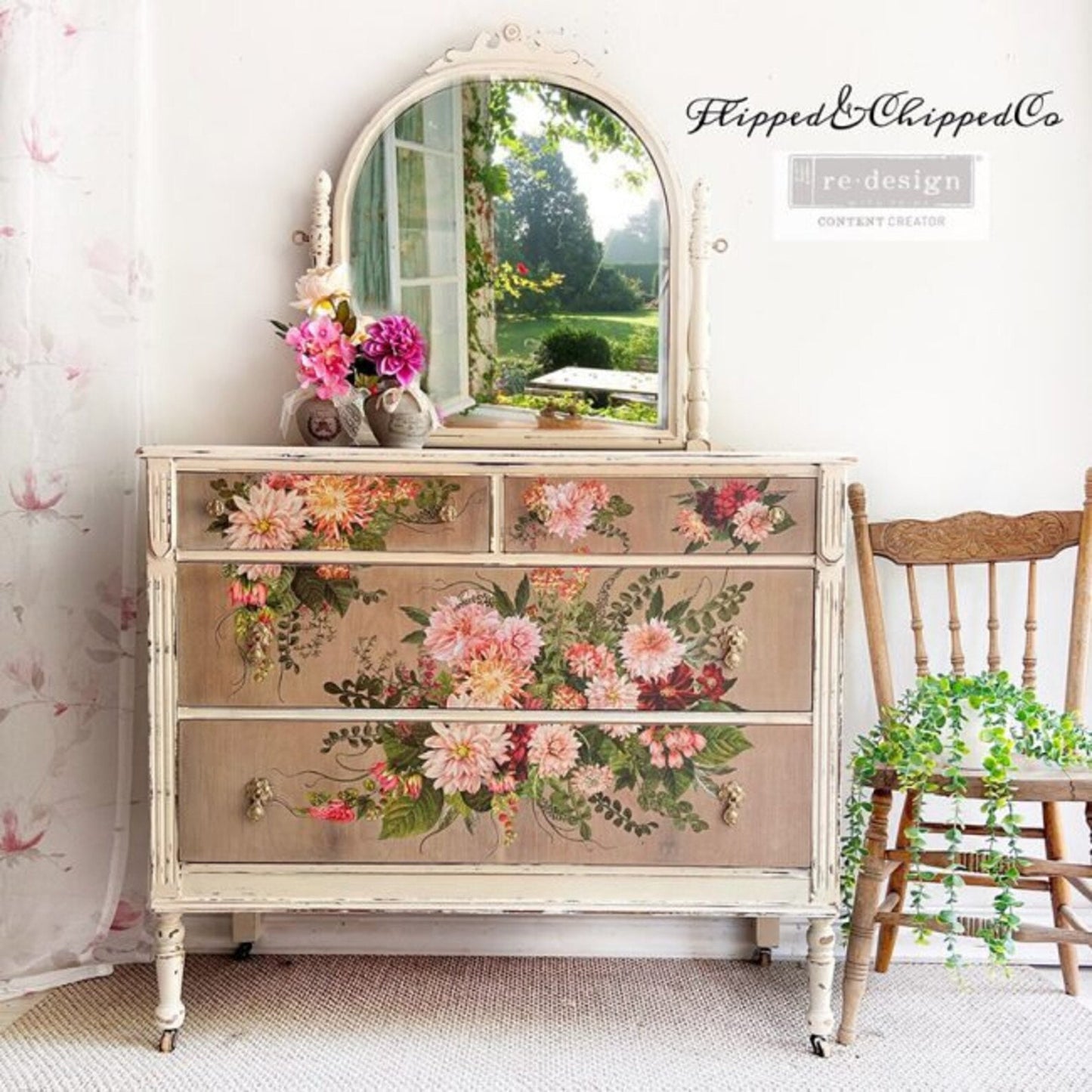 Large Decor Transfers® - Dahlia Forever | 2 sheets, 24”x35” | Redesign with Prima