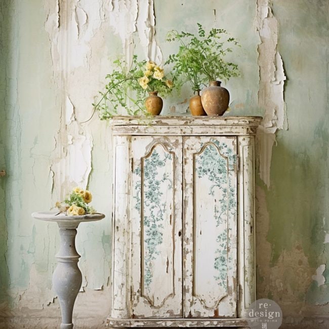 Maxi Decor Transfer® - Minty Roses | 2 pc-12x12 | Redesign with Prima