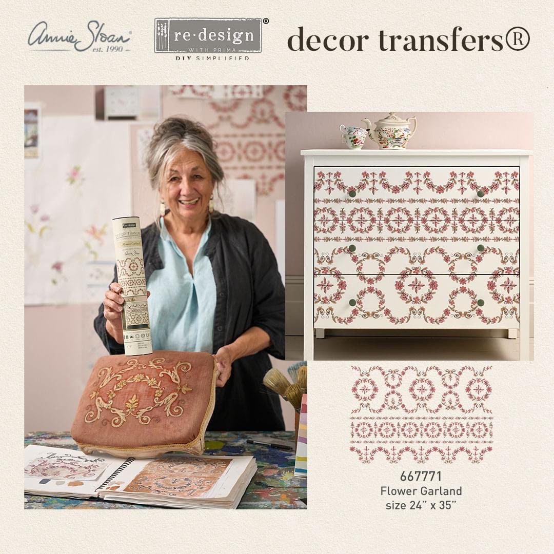 Large Decor Transfers® - Flower Garland | 24”x35”, 2 pcs | Floral Border | Redesign with Prima