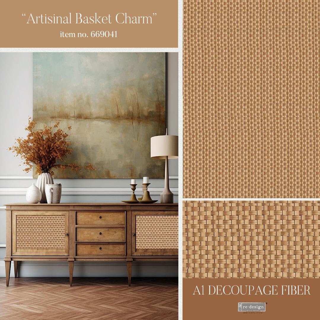 A1 Decoupage Fiber - Artisanal Basket Charm | 1 sheet, 23.4”x33.1” | Redesign with Prima