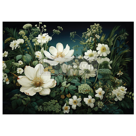 A1 Decoupage Fiber - Contrast of Night and Petal | 1 sheet, 23.4”x33.1”| Redesign with Prima