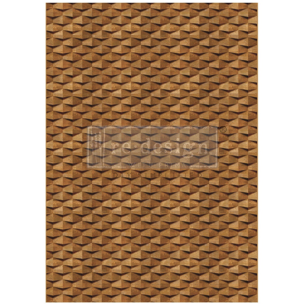 A1 Decoupage Fiber - Timber Luxe | 23.4” x 33.1” | Wood tones | Redesign with Prima