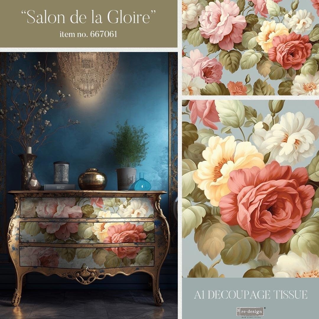 A1 Decoupage Fiber - Salon de la Gloire | 23.4”x33.1” | Redesign with Prima