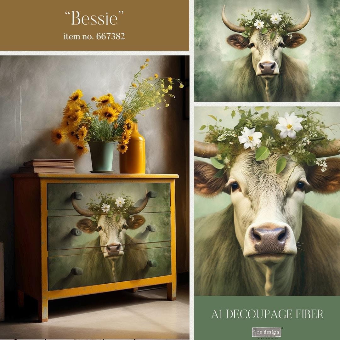 A1 Decoupage Fiber - Bessie | 1 sheet, 23.4” x 33.1” | Redesign with Prima