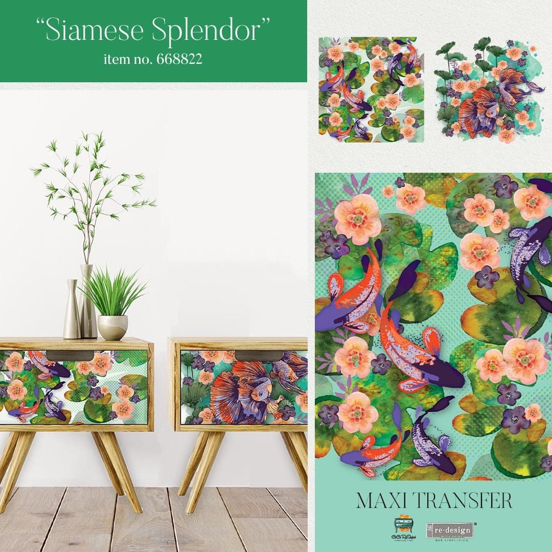 Maxi Decor Transfer® - Siamese Splendor | 2 sheets, 12”x12 | Redesign with Prima