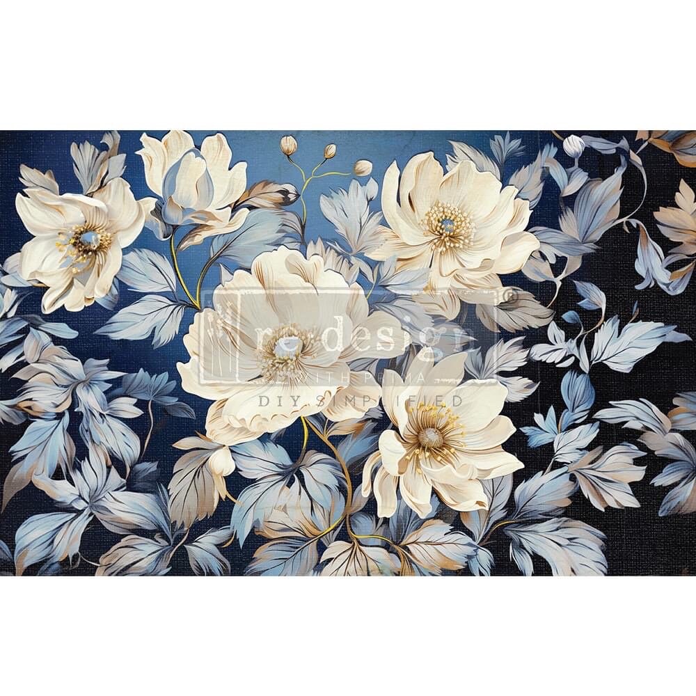 Decoupage Tissue Paper - Cerulean Blooms I | 1 pc, 19.5”x30” | Redesign with Prima