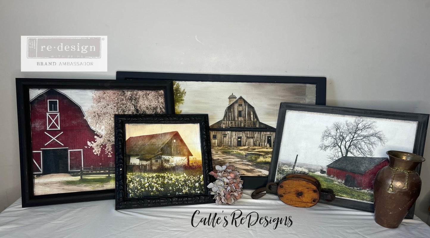 Decoupage Tissue Paper Pack - Haystack Hues | 11.7”x16.5, 3 sheets | Country Barn | Redesign with Prima