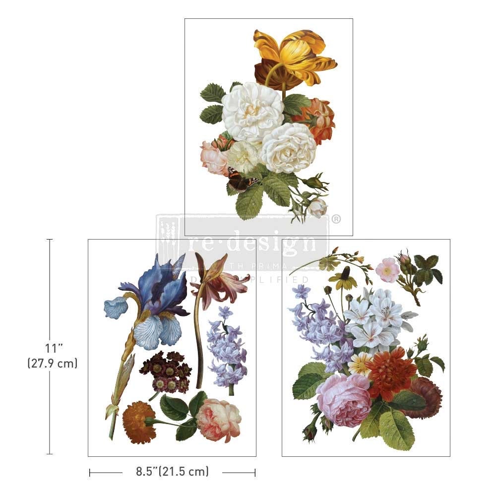 Middy Decor Transfers® - Blossomed Beauties | 3 sheets, 8.5”x11” | Redesign with Prima
