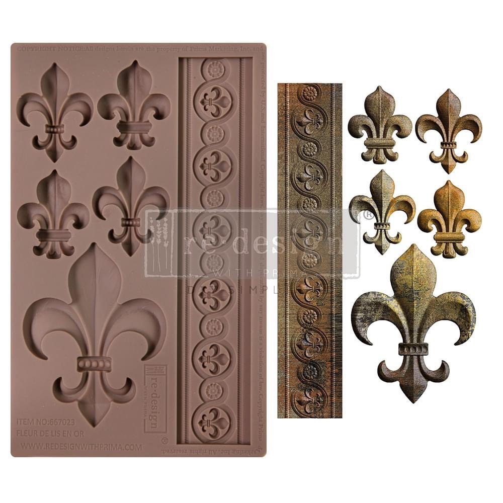 Decor Mould® - Fleur de Lis En Or  | 1 pc, 5"x8" | Redesign with Prima