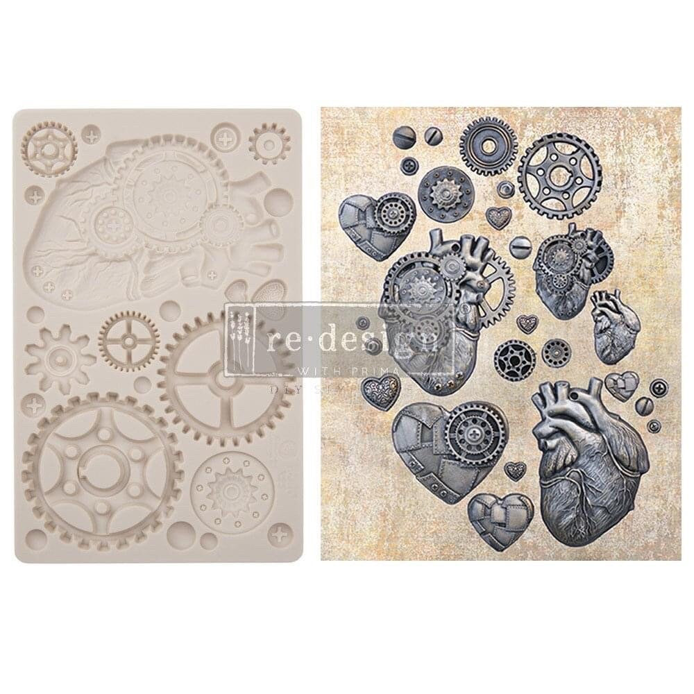 Decor Mould® - Love Machine | Finnabair | Steampunk Heart | 5”x8”x8mm | Redesign with Prima