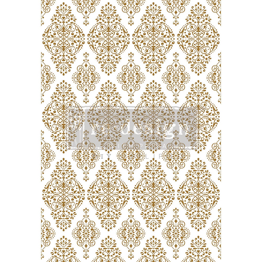Large Decor Transfers® - Golden Damask | Kacha | 24”x35" | Redesign with Prima