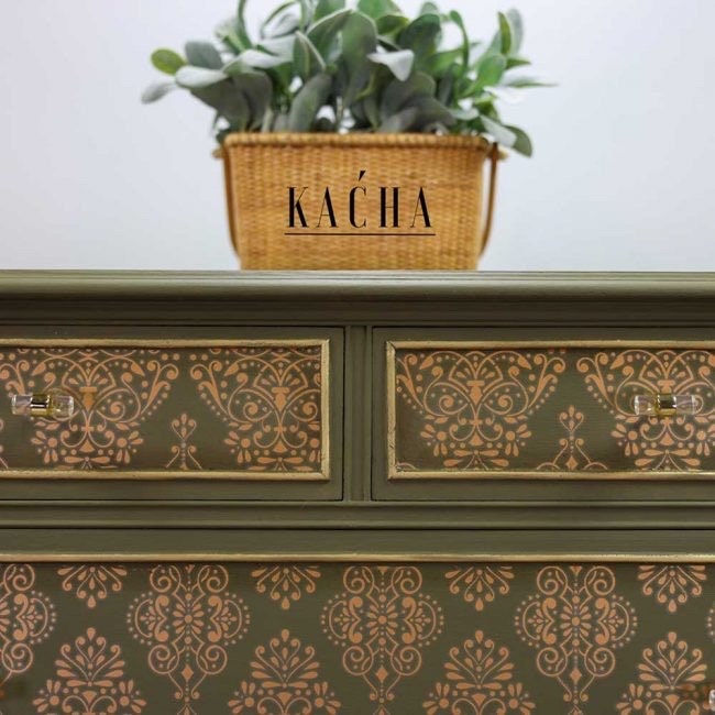 Large Decor Transfers® - Golden Damask | Kacha | 24”x35" | Redesign with Prima