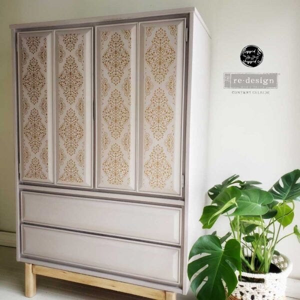 Large Decor Transfers® - Golden Damask | Kacha | 24”x35" | Redesign with Prima