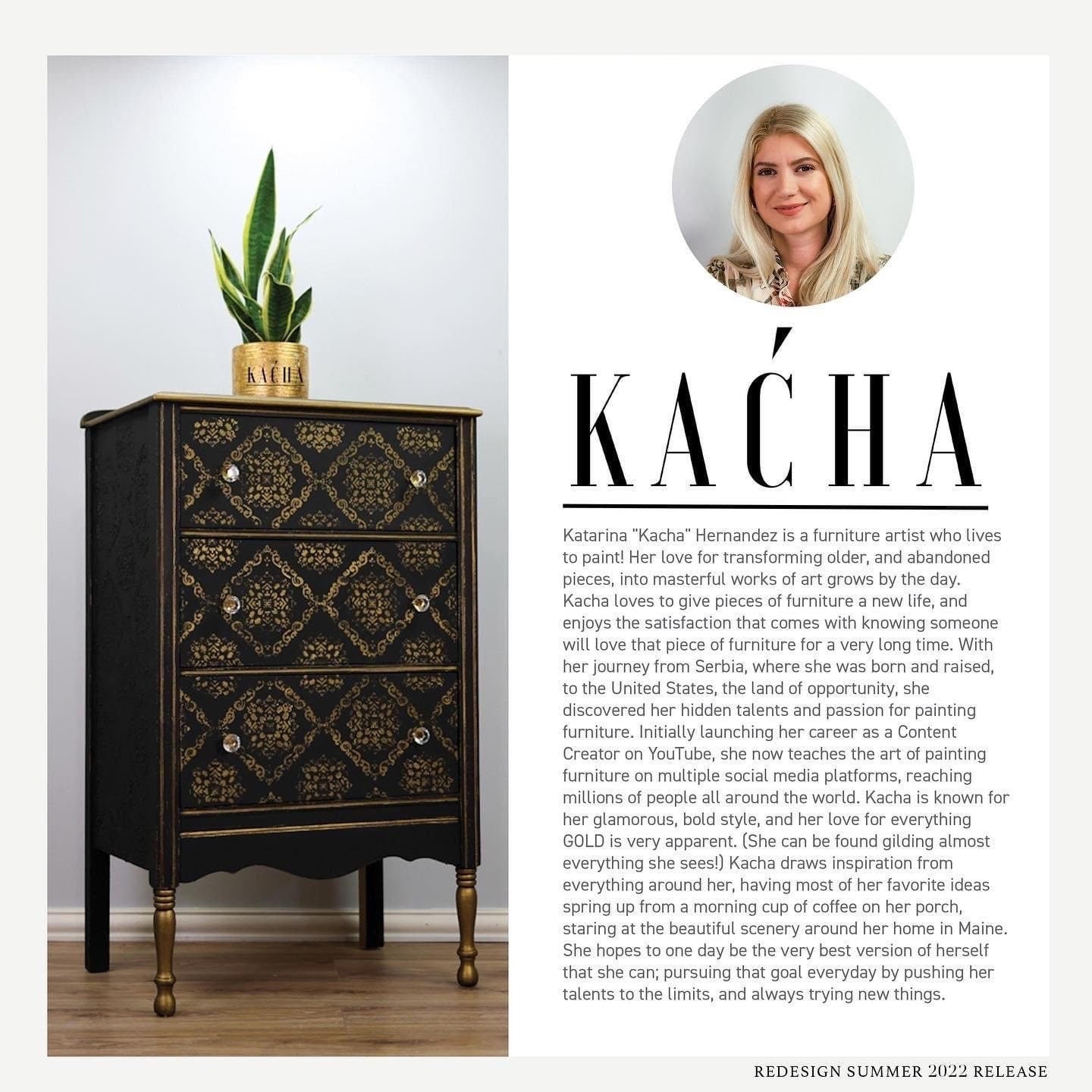 Large Decor Transfers® - Golden Damask | Kacha | 24”x35" | Redesign with Prima