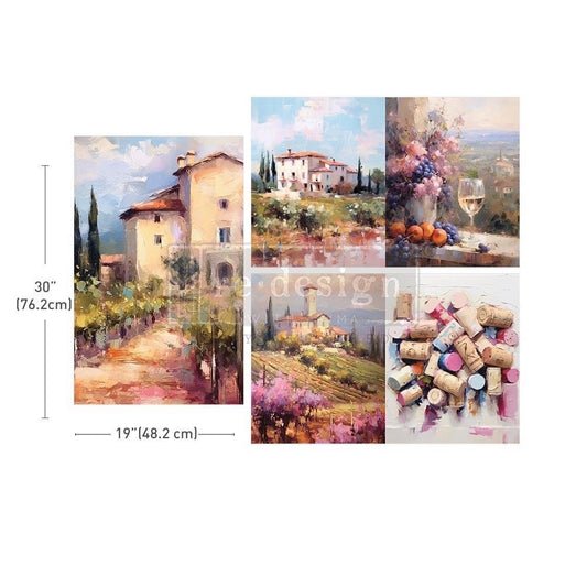 Decoupage Tissue Paper Pack - Romantic Getaway | 19.5”x 30”, 3 sheets | Redesign with Prima