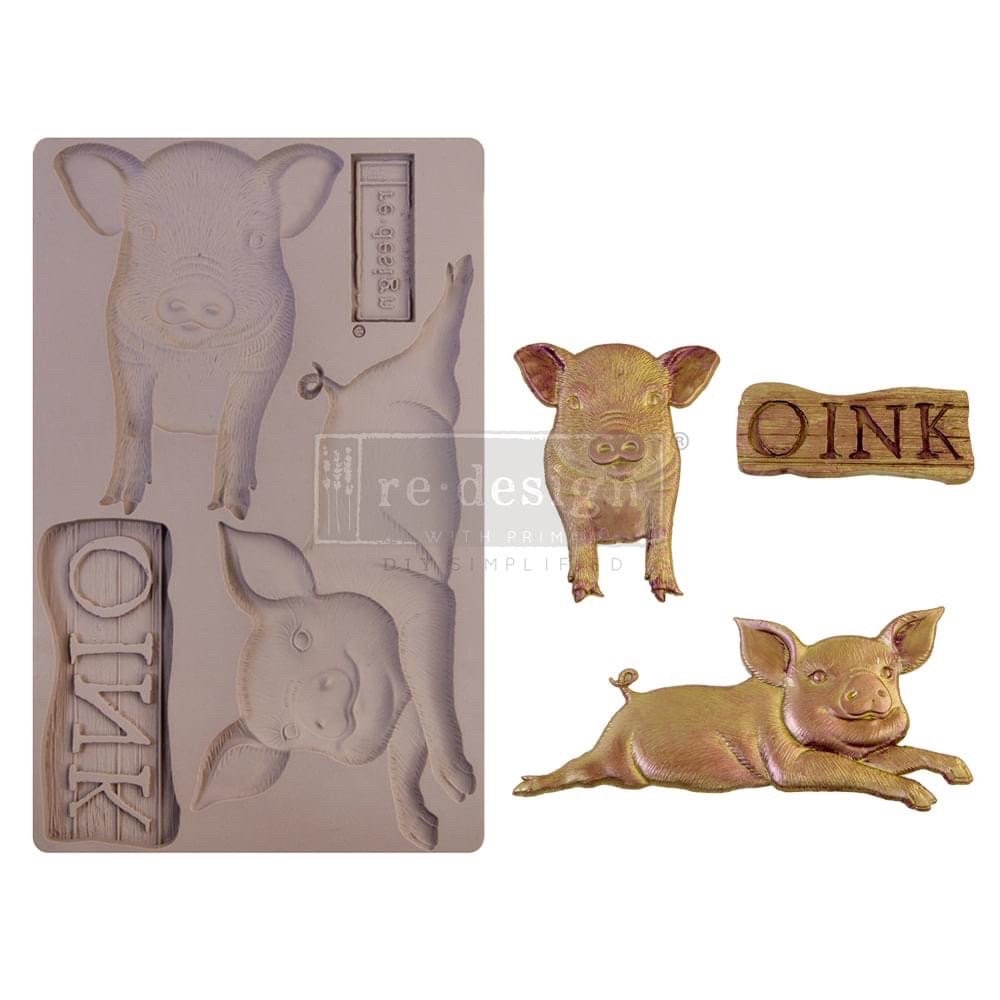 Decor Mould® - Farm Friends | Farmhouse Piggy | 1 pc, 5”x8”x8mm | Redesign with Prima