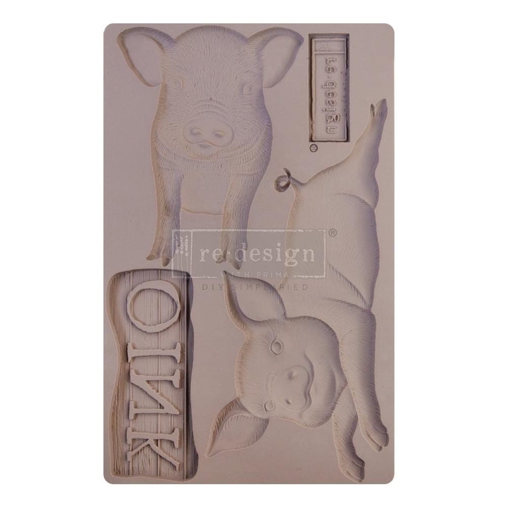 Decor Mould® - Farm Friends | Farmhouse Piggy | 1 pc, 5”x8”x8mm | Redesign with Prima