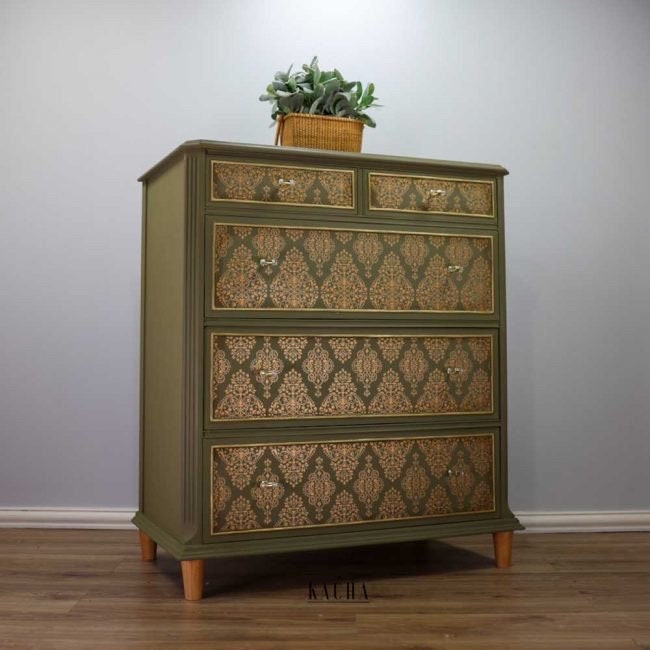 Large Decor Transfers® - Golden Damask | Kacha | 24”x35" | Redesign with Prima