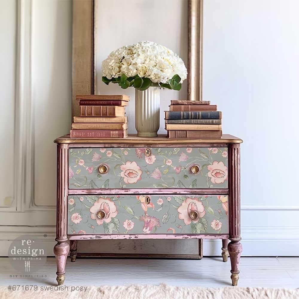 A1 Decoupage Fiber - Swedish Posy | 23.4 x 33.1” | Annie Sloan Floral Design | Redesign with Prima