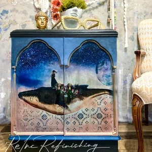 A1 Decoupage Fiber - Whale in Cosmos | 23.4”x33.1” | Redesign with Prima
