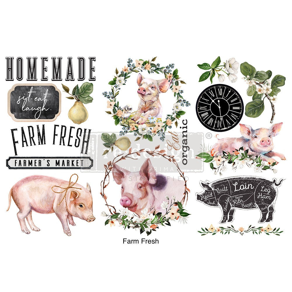 Mini Decor Transfers® - Farm Fresh | 6"x12"-3 sheets | Redesign with Prima