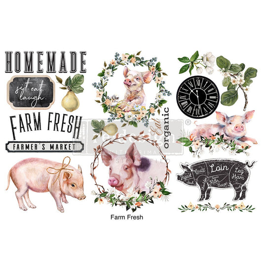 Mini Decor Transfers® - Farm Fresh | 6"x12"-3 sheets | Redesign with Prima