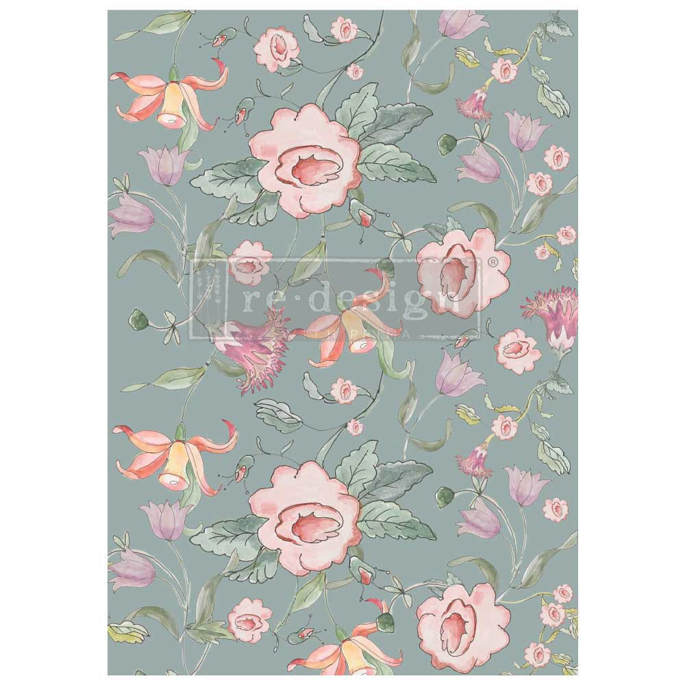A1 Decoupage Fiber - Swedish Posy | 23.4 x 33.1” | Annie Sloan Floral Design | Redesign with Prima