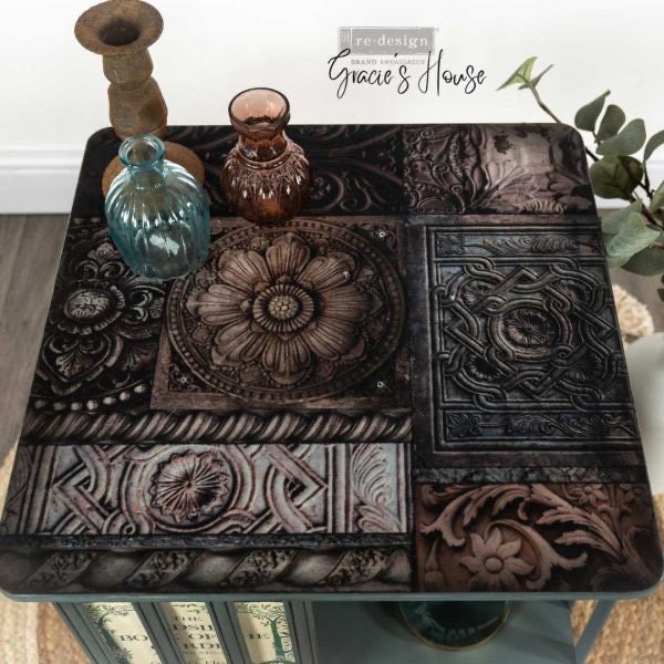 A1 Decoupage Fiber - Carved Stonework |1 sheet, 23.4” x 33.1” | Redesign with Prima