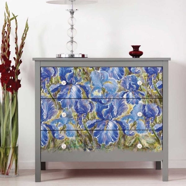 A1 Decoupage Fiber - Enchanting Iris | 1 sheet, 23.4” x 33.1” | Redesign with Prima