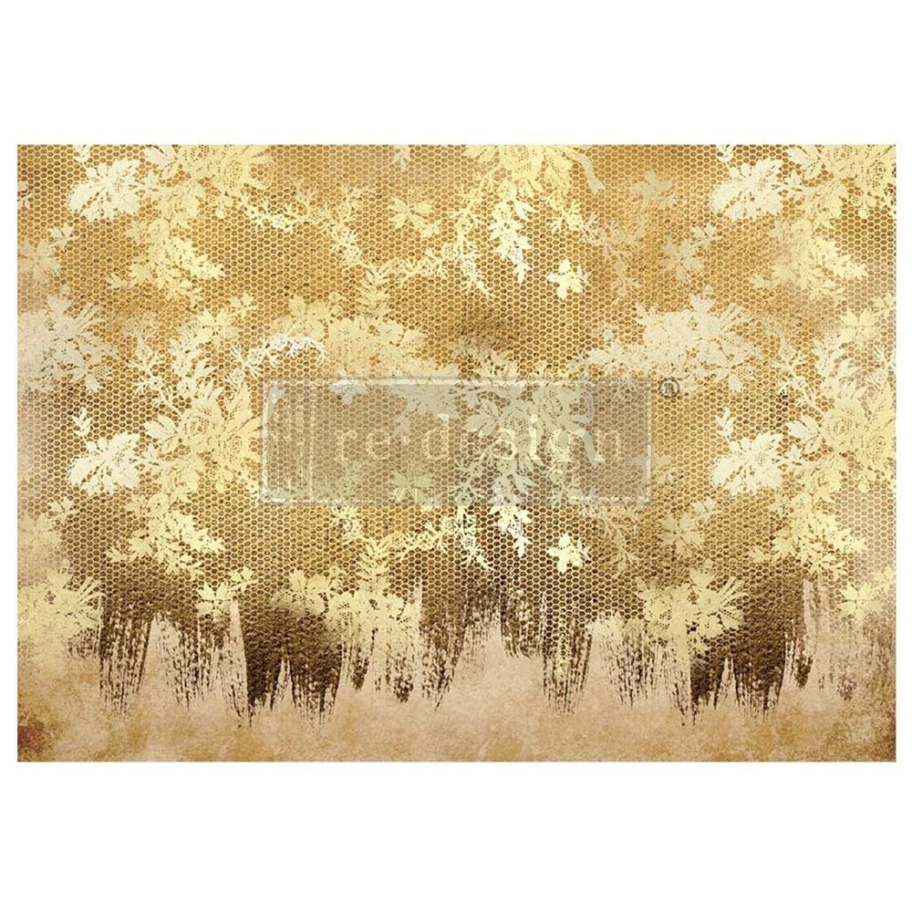 A1 Decoupage Fiber - Gilded Lace | 1 sheet, 23.4” x 33.1” | Redesign with Prima
