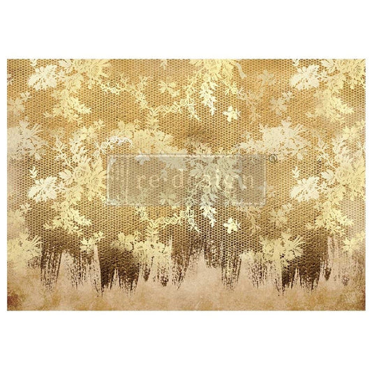 A1 Decoupage Fiber - Gilded Lace | 1 sheet, 23.4” x 33.1” | Redesign with Prima