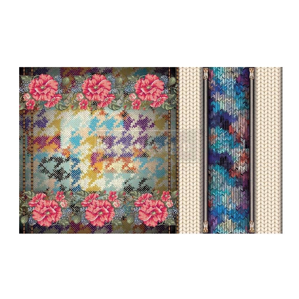 Decoupage Tissue Paper - Lovely Stitches | 19.5x30” | Redesign with Prima