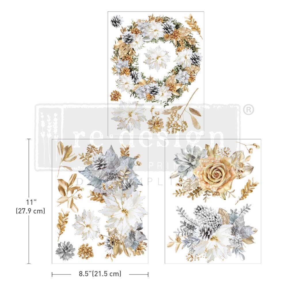 Middy Decor Transfers® - A Gilded Moment | 3 sheets, 8.5”x11” | Redesign with Prima