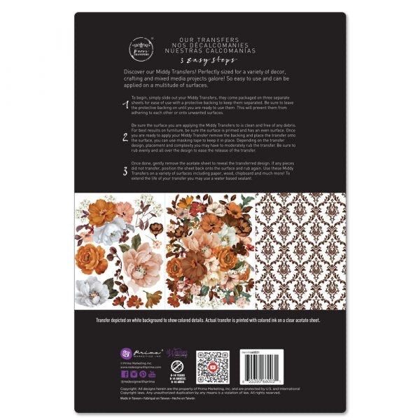 Middy Decor Transfers® - Classic Peach | 3 sheets, 8.5”x11” | Redesign with Prima