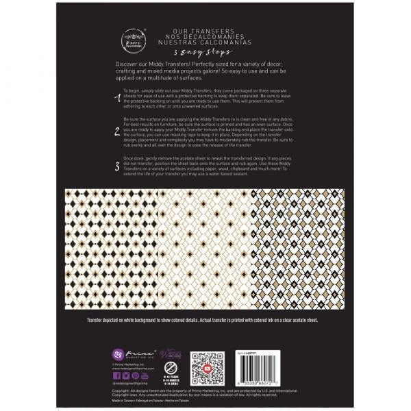 Middy Decor Transfers® - Moroccan Diamonds | 8.5”x11”| Redesign withPrima