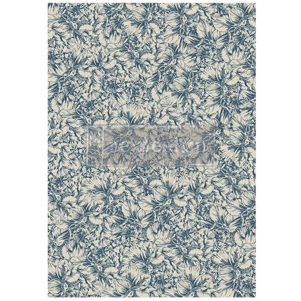 A1 Decoupage Fiber - Blue Wallpaper | 1 sheet, 23.4”x33.1” | Redesign with Prima