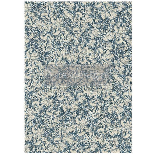 A1 Decoupage Fiber - Blue Wallpaper | 1 sheet, 23.4”x33.1” | Redesign with Prima