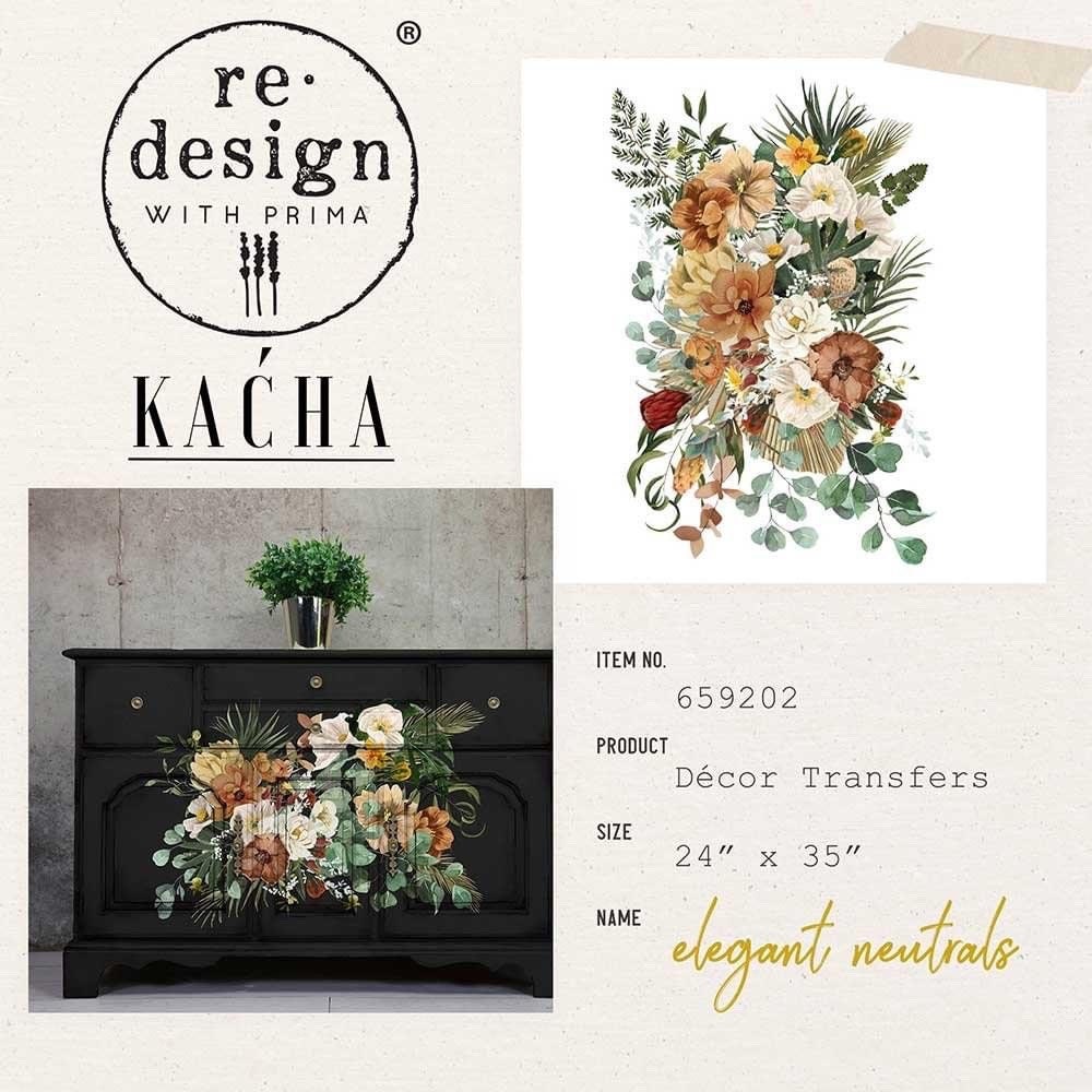 Large Decor Transfers® - Elegant Neutrals | Kacha | 24”x35” | Redesign with Prima