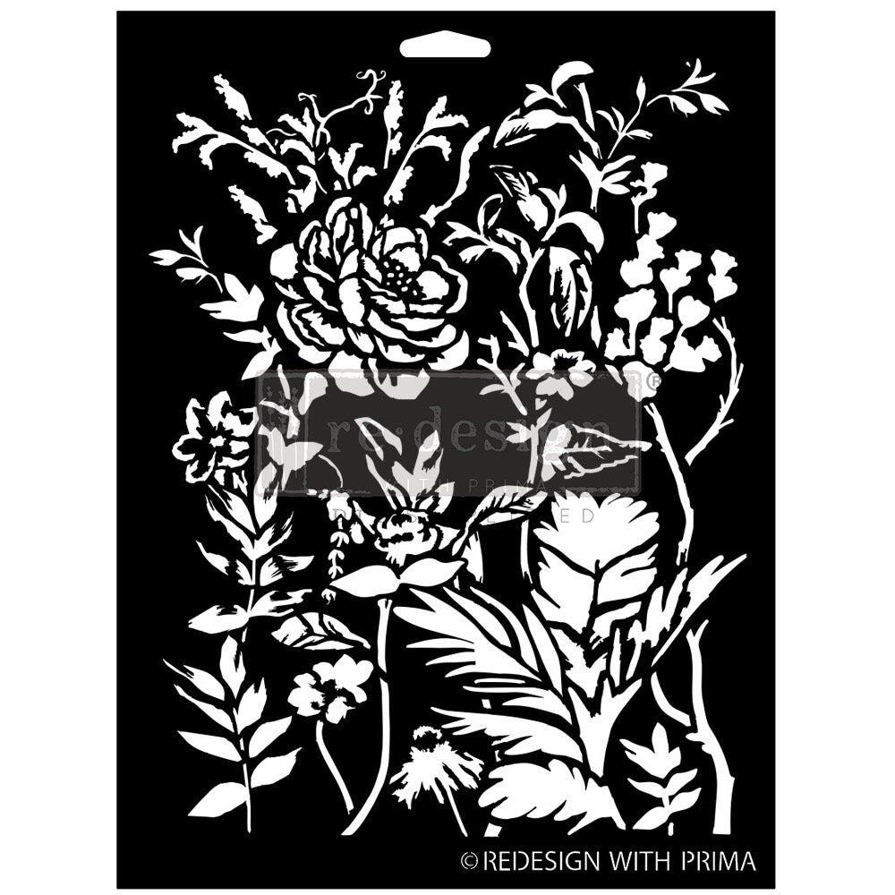 Decor Stencil - Cerulean Blooms | 1PC-Sheet, 9”x12” | Redesign with Prima
